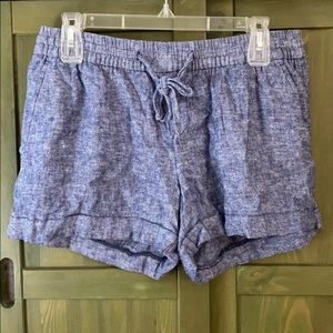 Blue linen shorts size M with pockets.  Worn twice